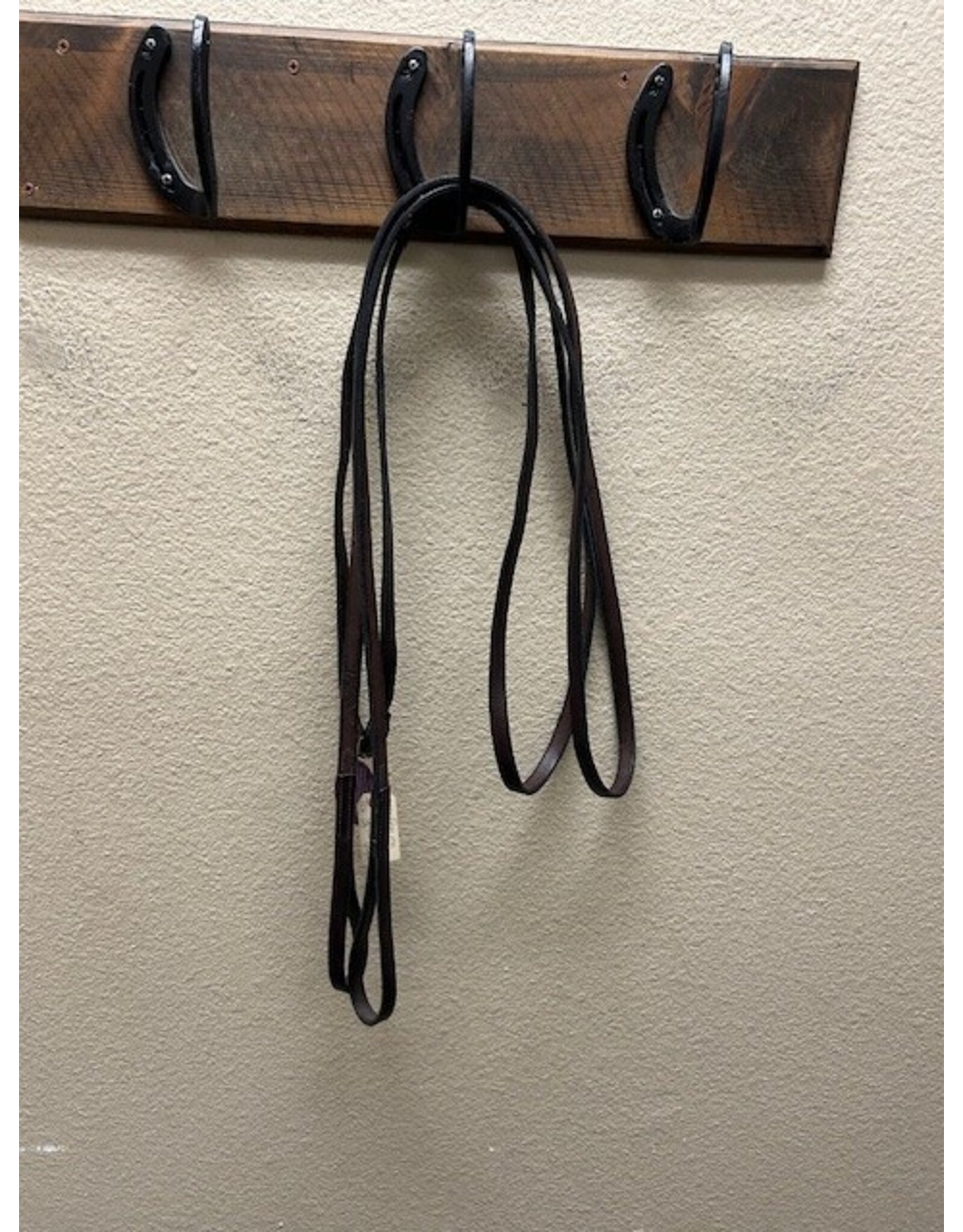 Nunn Finer Leather Draw Reins with Loop Ends Havana Horse Size
