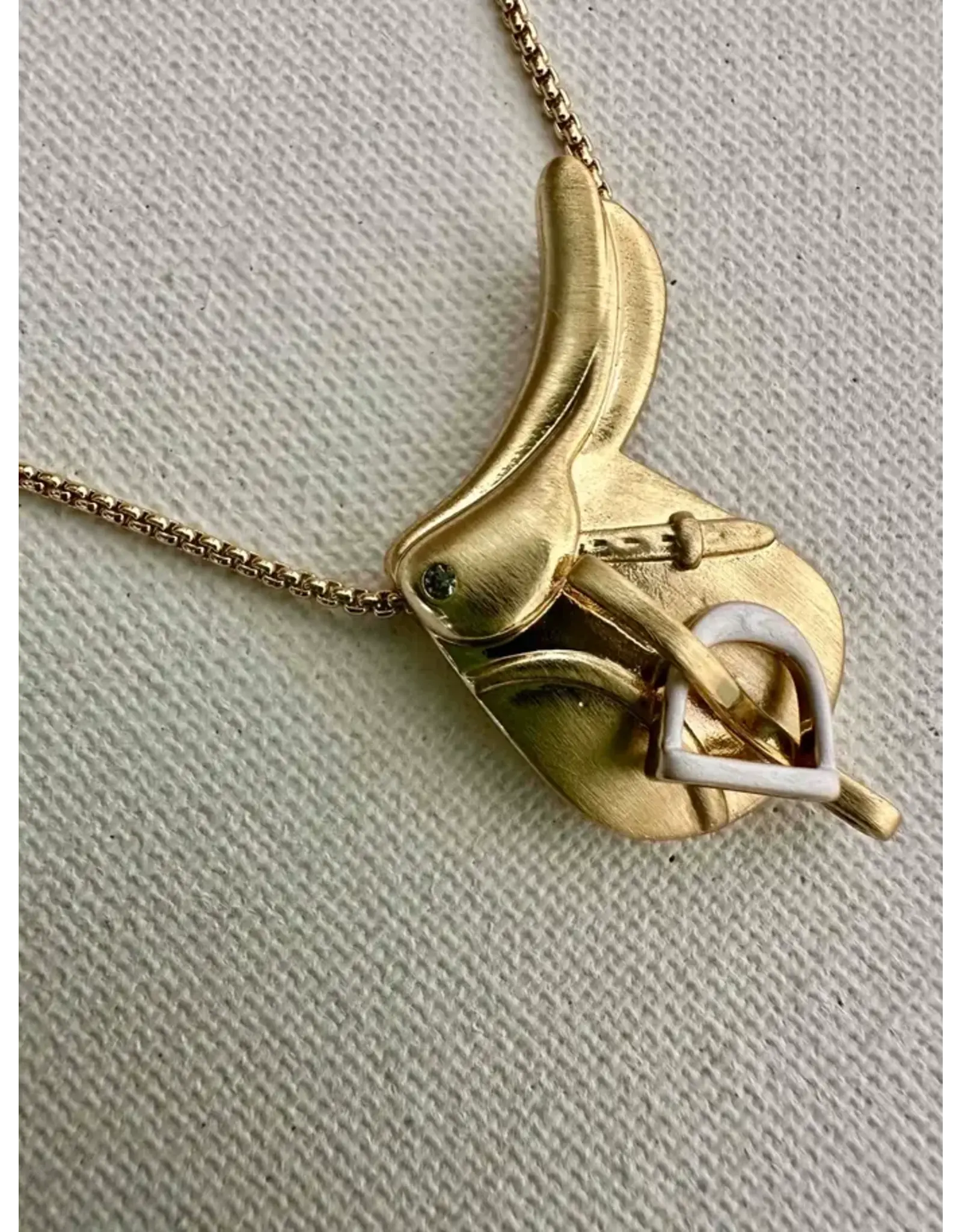 Carol Young Silver English Saddle Necklace Jewelry