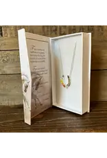 Carol Young Silver Horseshoe with Boho Flowers/Arabian Horse Necklace