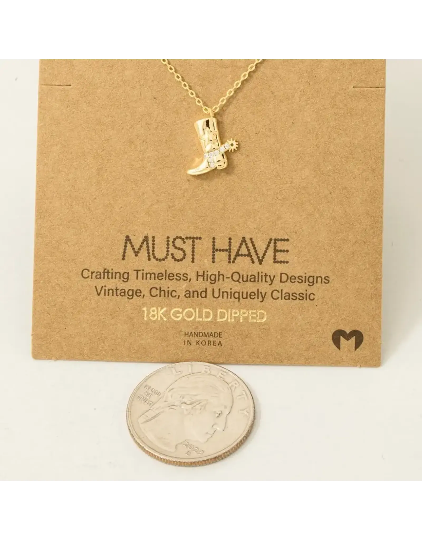 Fame Accessories Cowboy Boots Pendant Necklace