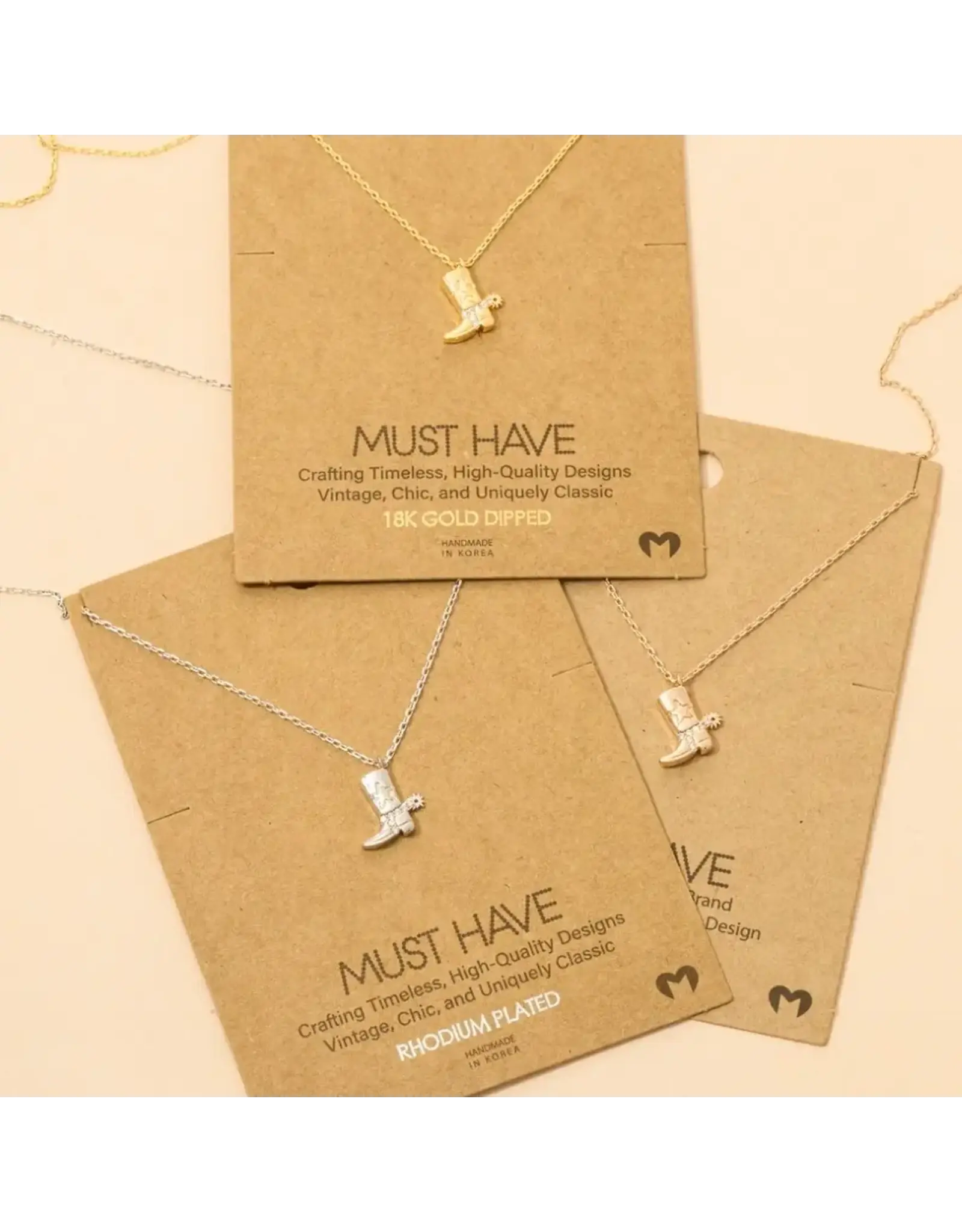 Fame Accessories Cowboy Boots Pendant Necklace