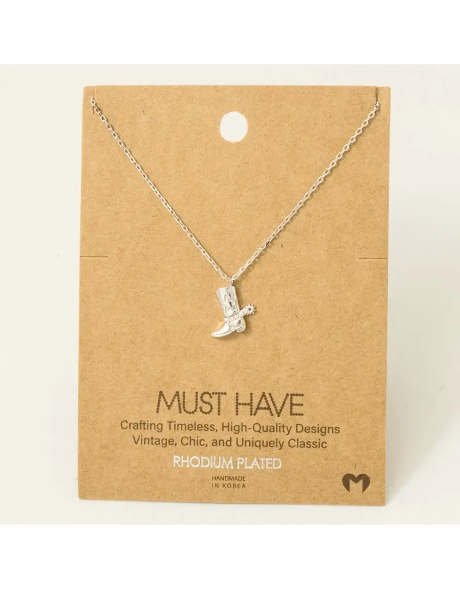 Fame Accessories Cowboy Boots Pendant Necklace