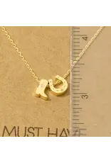 Fame Accessories Gold Dipped Cowboy Boots Horse Shoe Charm