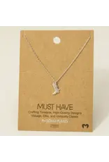Fame Accessories Gold Dipped Cowboy Boots Pendant Necklace