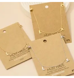 Fame Accessories Gold Dipped Cowboy Theme Charms Chain Necklace