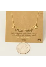 Fame Accessories Gold Dipped Cowboy Theme Charms Chain Necklace