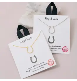 Fame Accessories Gold Dipped Cz Pave Horse Shoe Pendant Necklace