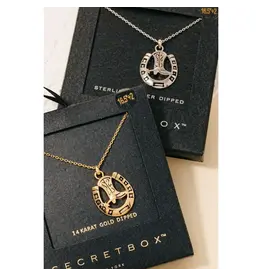 Fame Accessories Secret Box Gold Dipped Secret Box Cowboy Boot Necklace