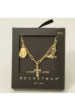 Fame Accessories Secret Box Gold Dipped Western Charms Chain Necklace