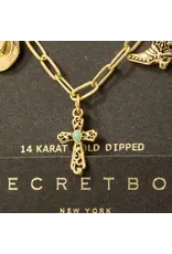 Fame Accessories Secret Box Gold Dipped Western Charms Chain Necklace