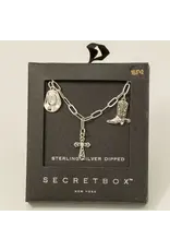 Fame Accessories Secret Box Gold Dipped Western Charms Chain Necklace