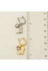 Fame Accessories Western Cowboy Boot Charm Hoop Earrings