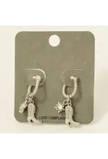 Fame Accessories Western Cowboy Boot Charm Hoop Earrings