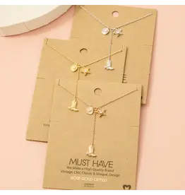 Fame Accessories Western Cowboy Boots Y Necklace