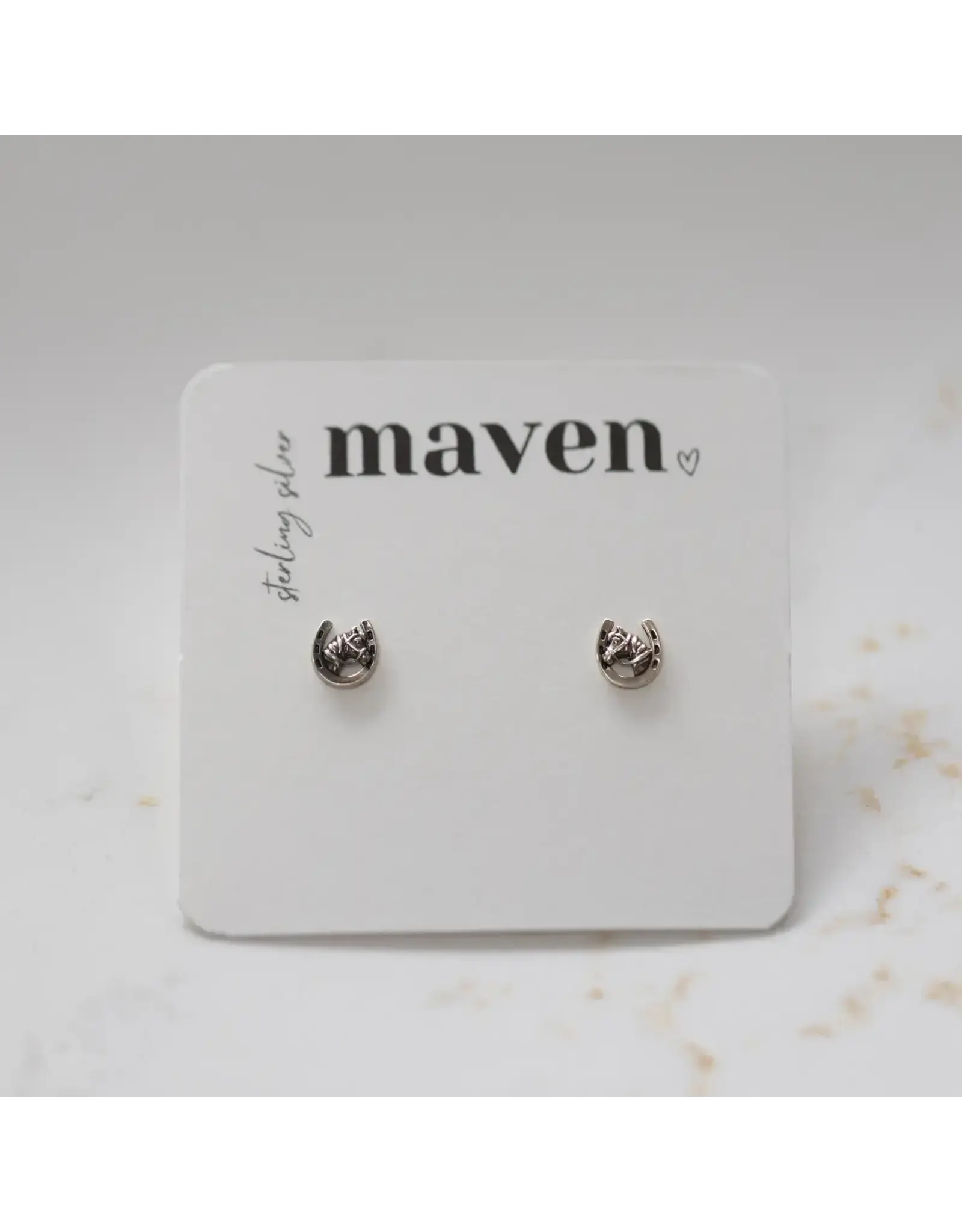 Maven 'barn' Horseshoe Stud Earrings