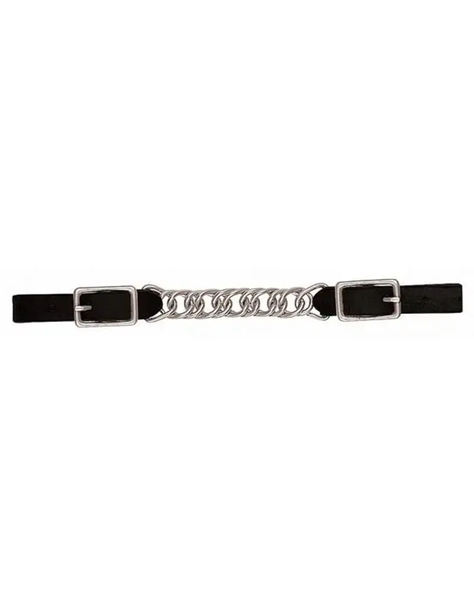 Weaver Black Leather 4-1/2" Single Flat Link Chain Curb Strap