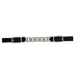 Weaver Black Leather 4-1/2" Single Flat Link Chain Curb Strap
