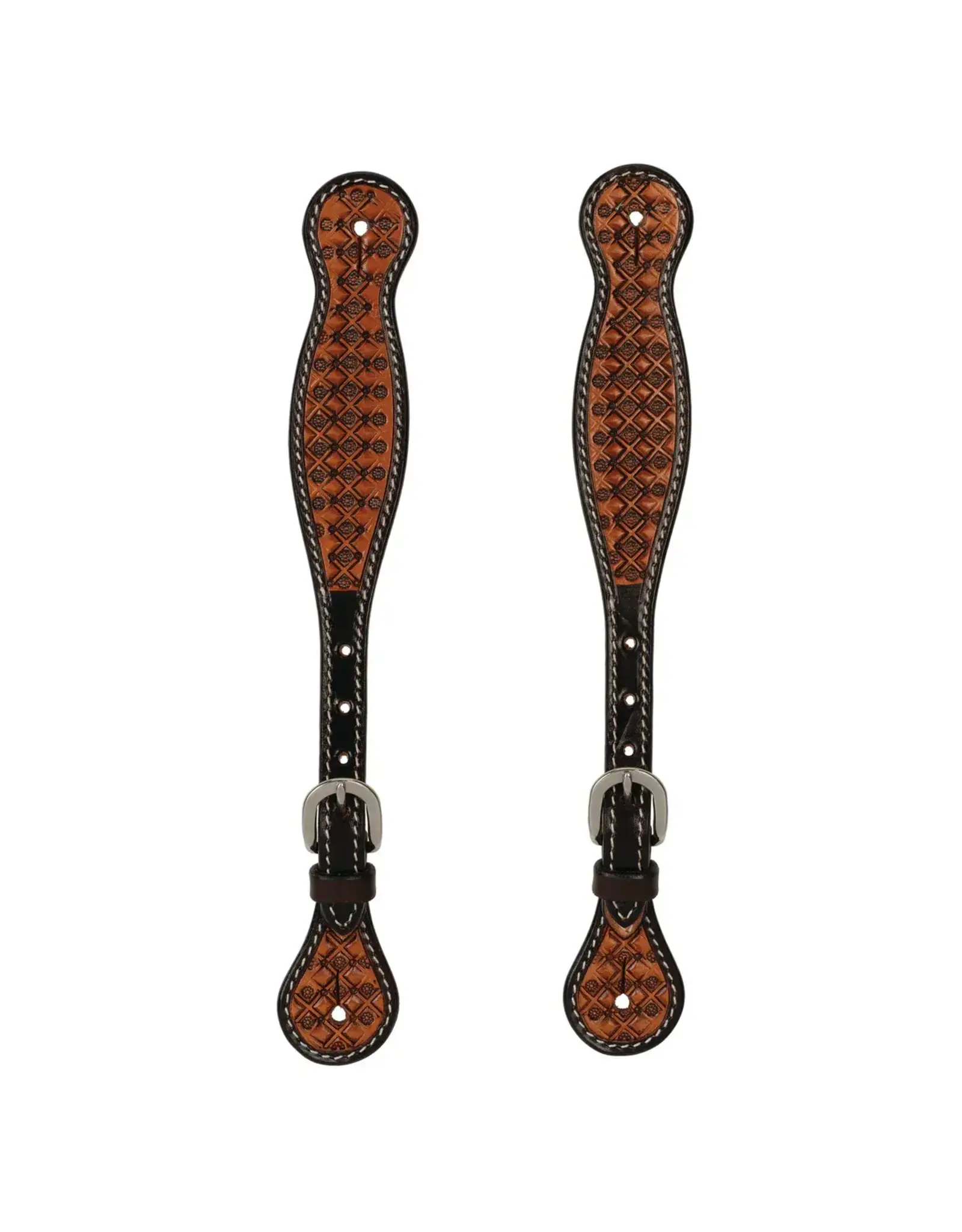 Weaver Floret Tooled Spur Straps