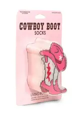 3D Packaged Crew Socks - Western Cowgirl - Pink