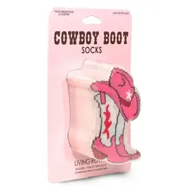3D Packaged Crew Socks - Western Cowgirl - Pink