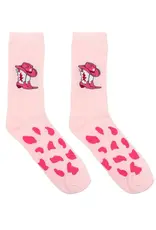 3D Packaged Crew Socks - Western Cowgirl - Pink