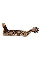 Intrepid International Mens Western Show Spurs with Silver Steer and Overlay - 9 Point Rowel