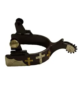 Western Show Spurs with Engraved Crosses Ladies