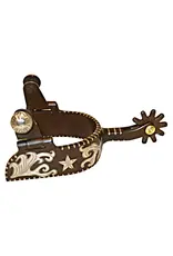 Robart Ladies Western 1-1/2" Cutting Spur with Silver Inlay Texas Star