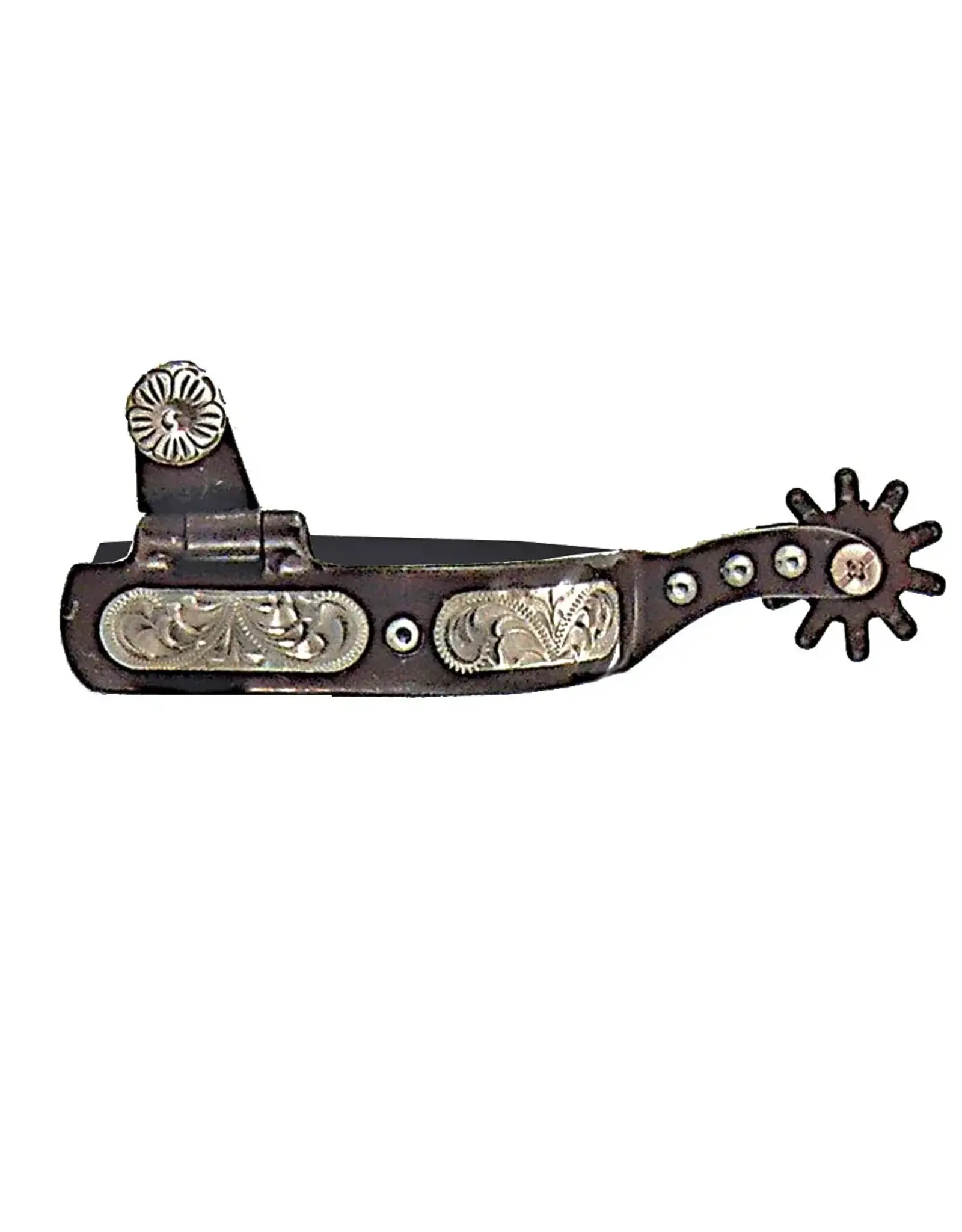 Robart Ladies All Purpose Western Spur with Silver Inlay & Dots