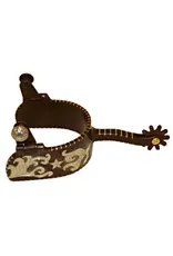 Robart Mens Western 3" Cutting Spur with Inlay Texas Star Spur