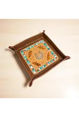 Western Linens Horseshoe Tooled Leather Tray