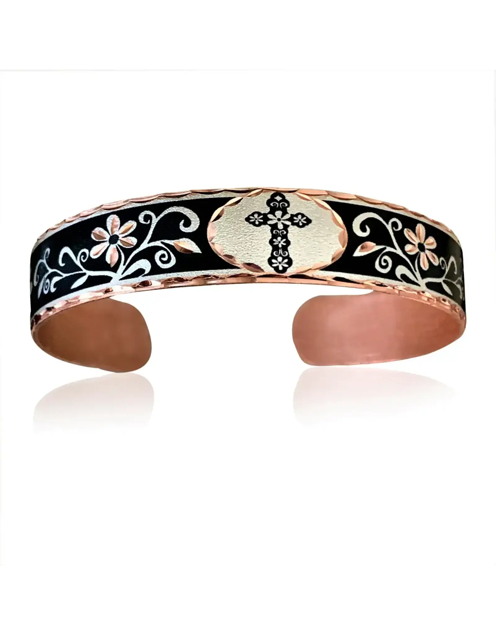 Copper Arts Inc. Bns 99 Cross Narrow Cuff Bracelet