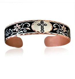 Copper Arts Inc. Bns 99 Cross Narrow Cuff Bracelet