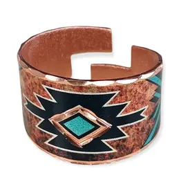Copper Arts Inc. Rc 715 Burgundy Turquoise Native American Ring