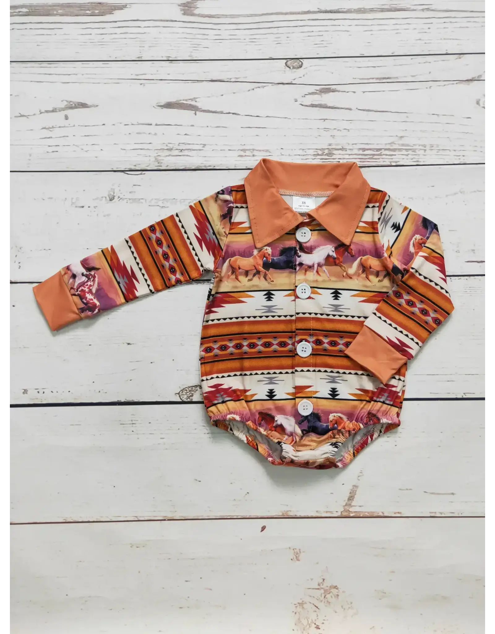 Baby Horse Printed Bubble 12-18M