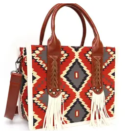 Fringe Aztec Western Tote Bag
