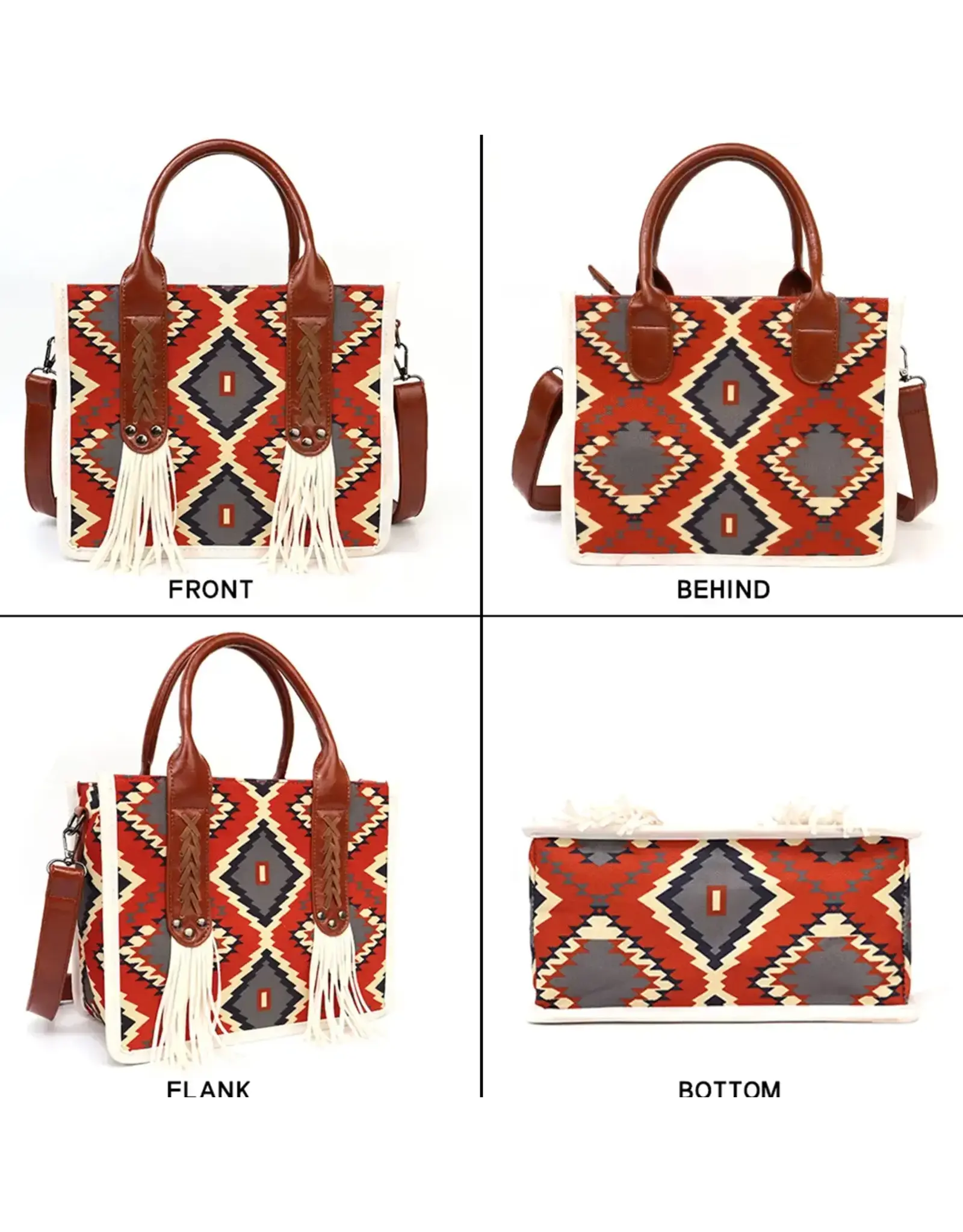 Fringe Aztec Western Tote Bag