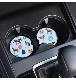Equestrian Car Coasters Set of 2 Neoprene