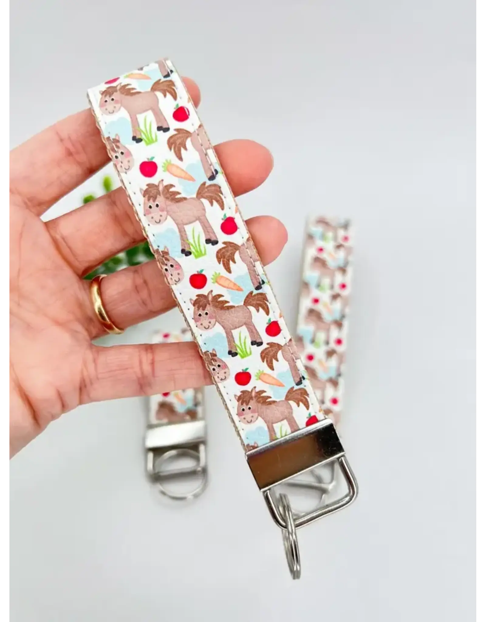 Vegan Leather Equestrian Keychain