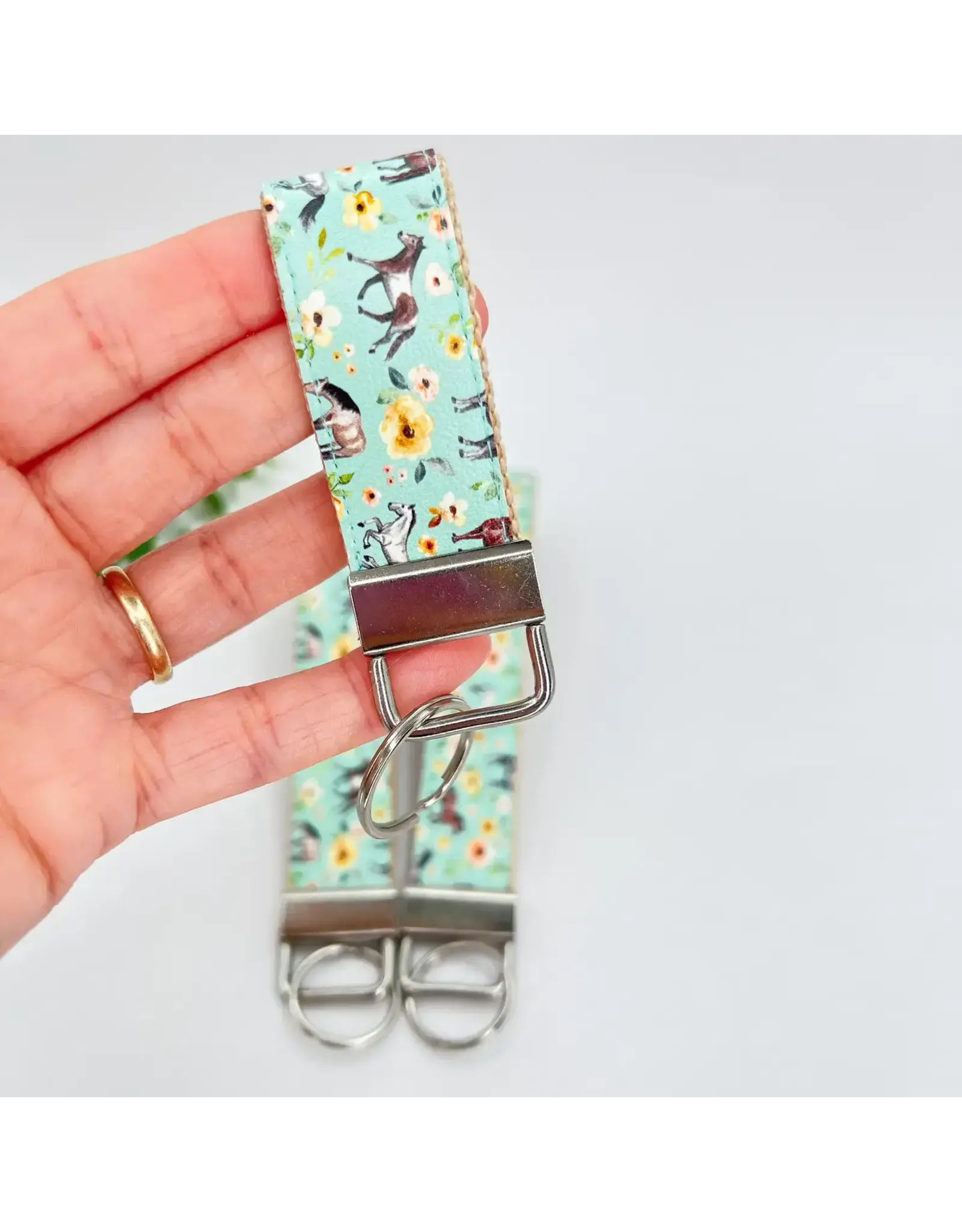 Vegan Leather Equestrian Keychain