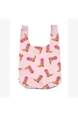 Living Royal 2-in-1 Bag Charm & Reusable Shopper Bag - Pink Cowgirl Boot