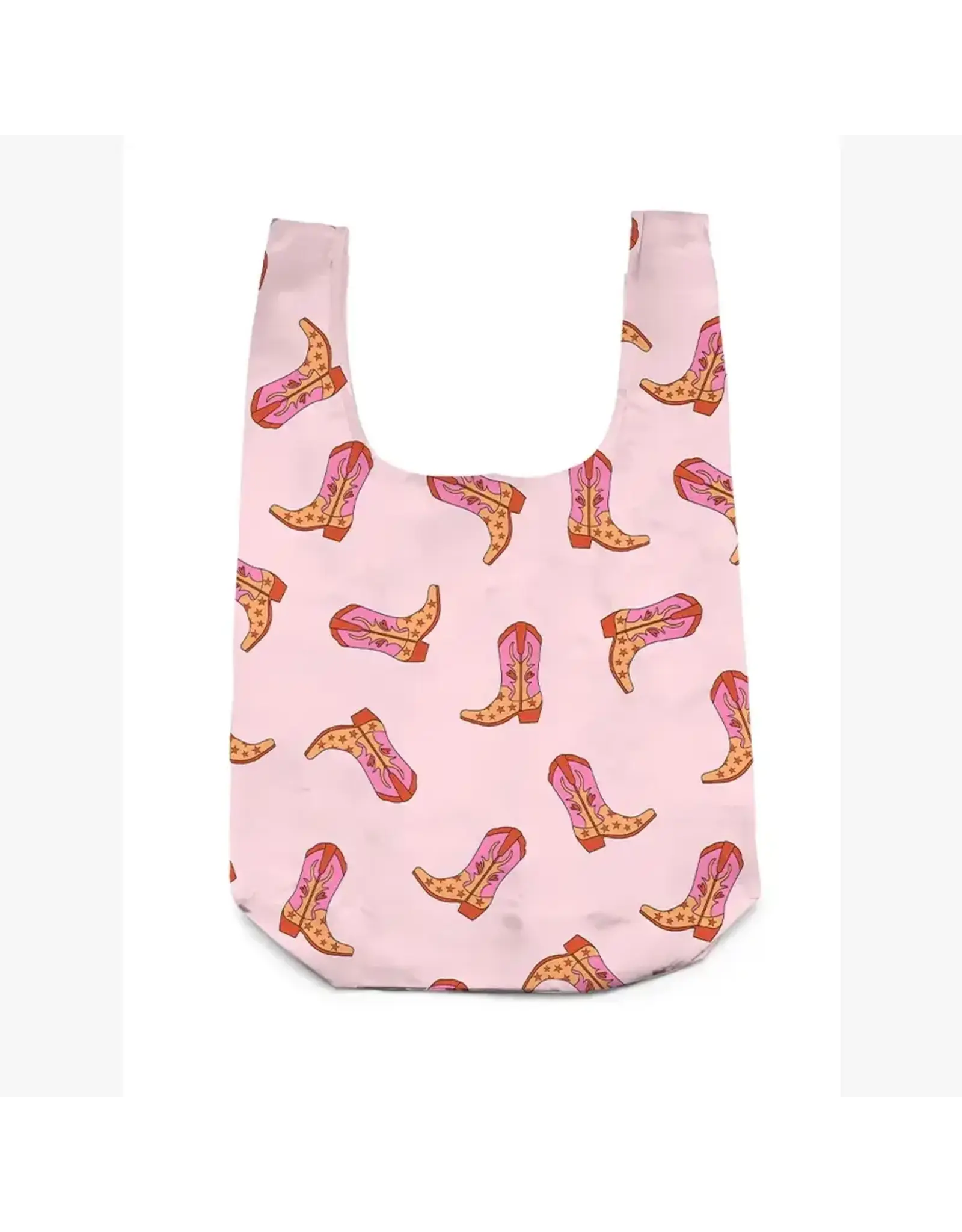 Living Royal 2-in-1 Bag Charm & Reusable Shopper Bag - Pink Cowgirl Boot