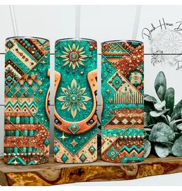 Dark Horse Dream Designs Aztec Western Horseshoe Tumbler