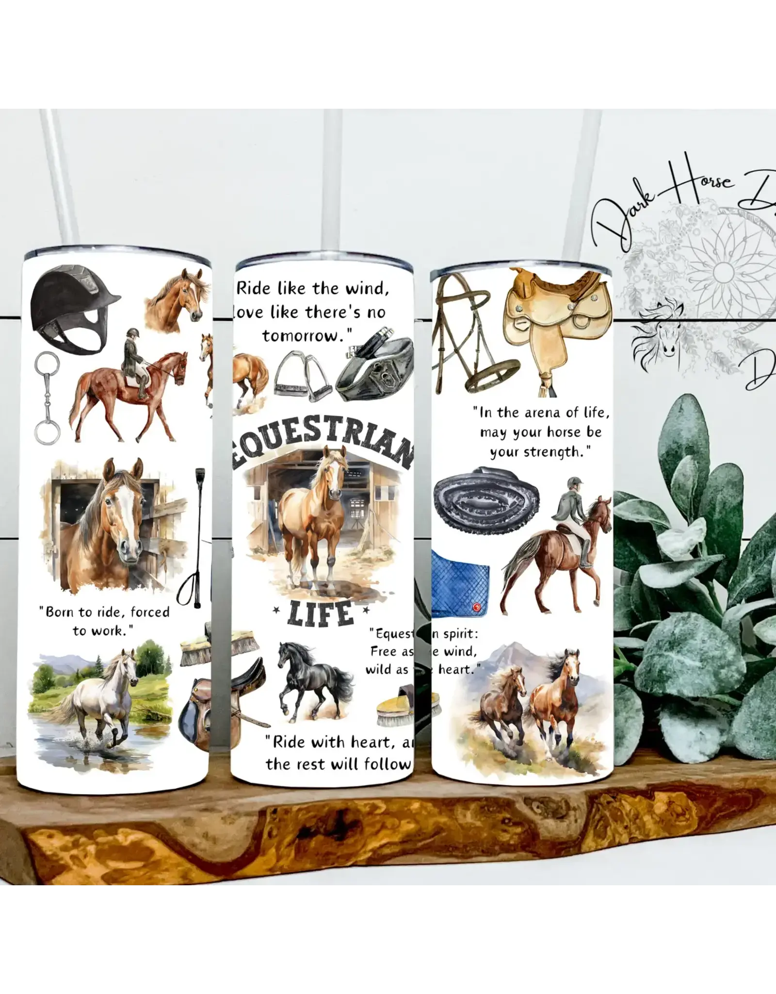 Dark Horse Dream Designs Copy of Aztec Western Horseshoe Tumbler