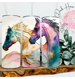 Dark Horse Dream Designs Mythical Herd Wild Horse Watercolor Painted Tumbler