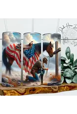 Dark Horse Dream Designs Patriotic Cowboy, Old Western, American Rider Tumbler