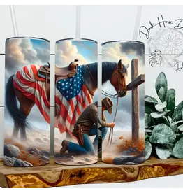 Dark Horse Dream Designs Patriotic Cowboy, Old Western, American Rider Tumbler