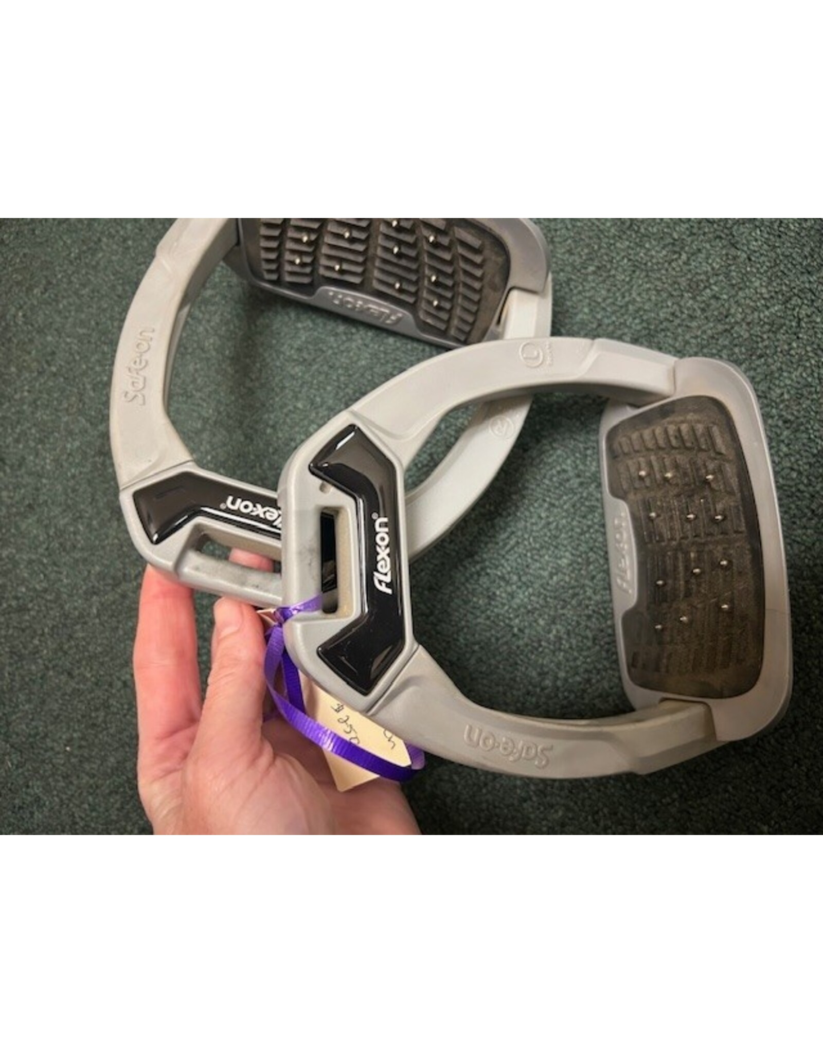 Flex-On Safe-On Stirrups Grey 4.5"