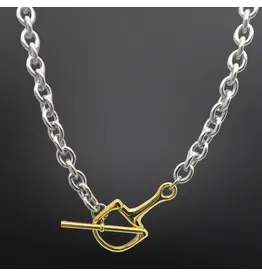 Westrian Stainless Steel Equestrian Snaffle Bit Two Tone Necklace