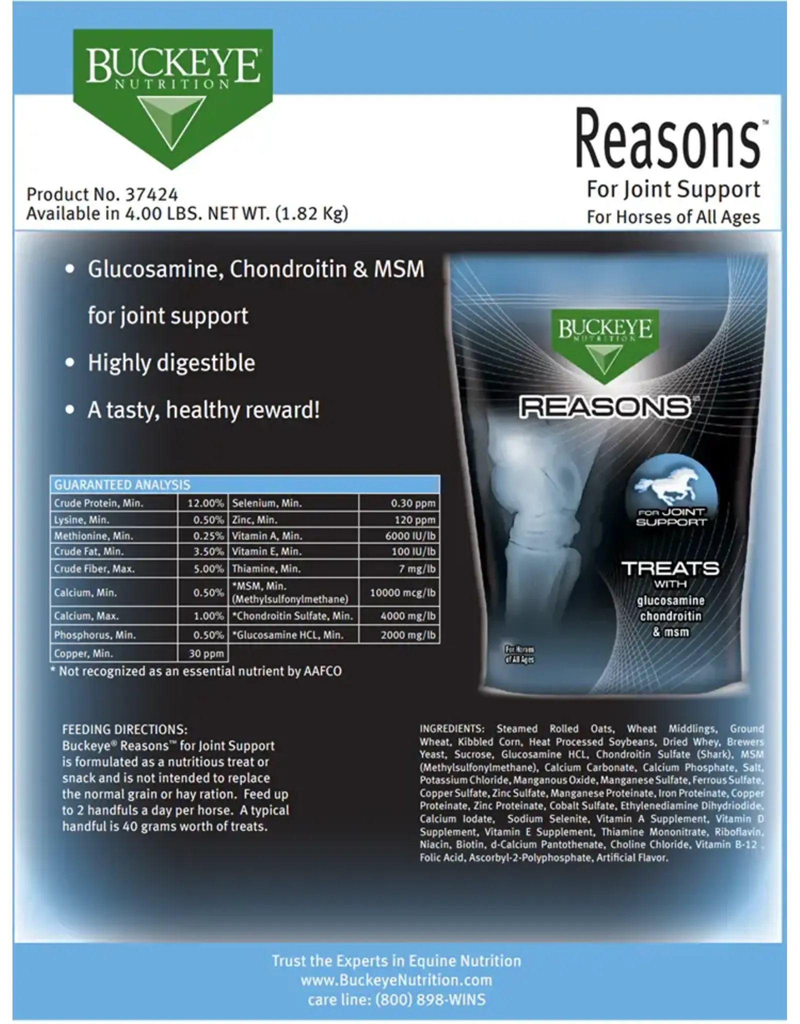 Buckeye Nutrition Reasons Horse Treats 4lbs